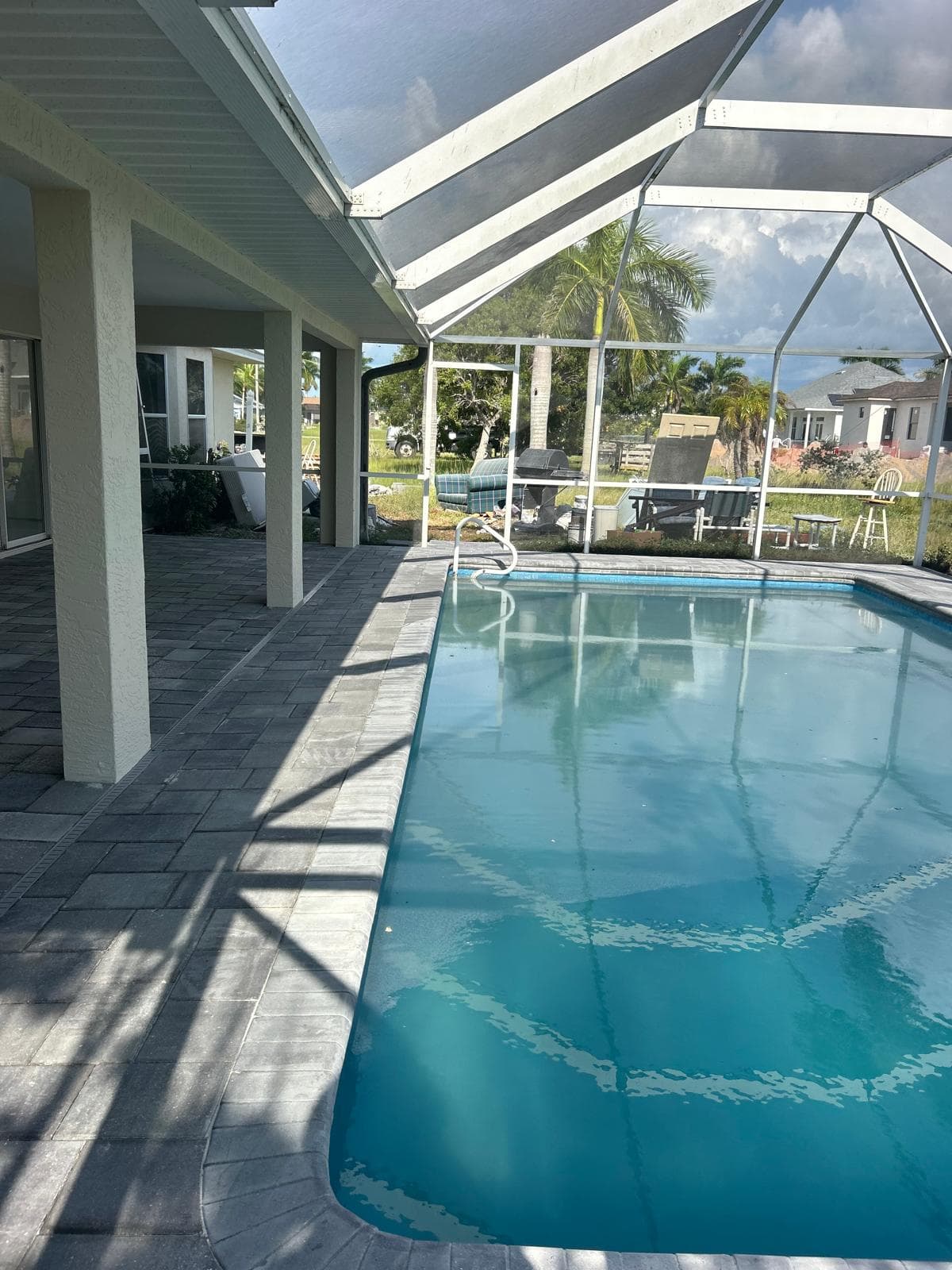 Custom pool with paver deck